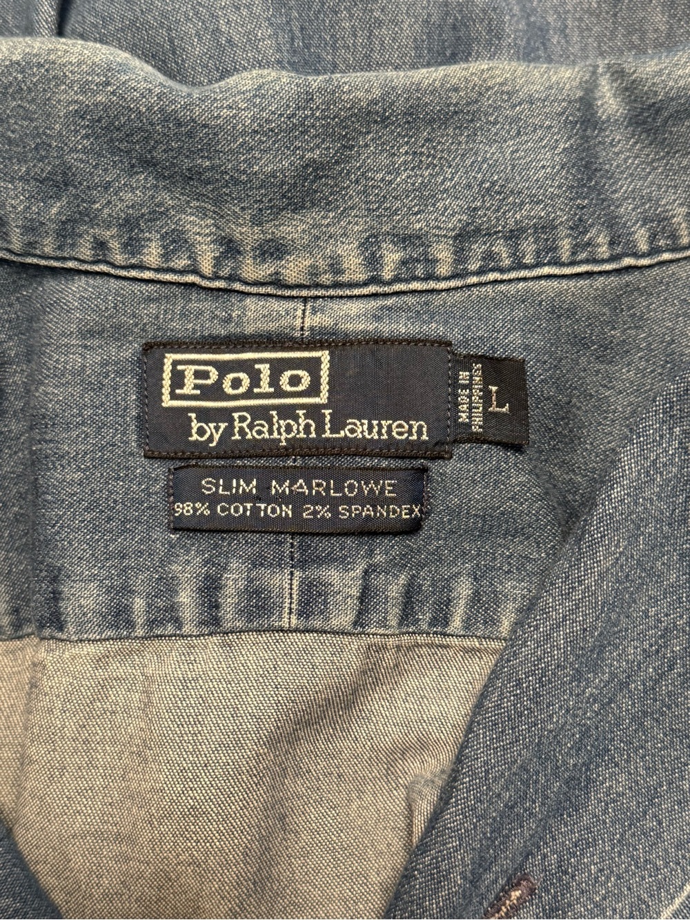 Vintage Polo by Ralph Lauren Blue Denim Shirt - Picture 4 of 6